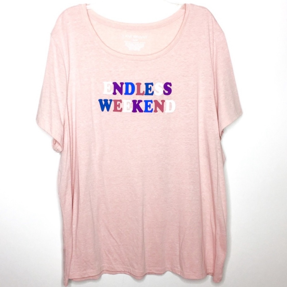 Lane Bryant Endless Weekend Graphic Tee Pink 26/28 - Picture 2 of 6
